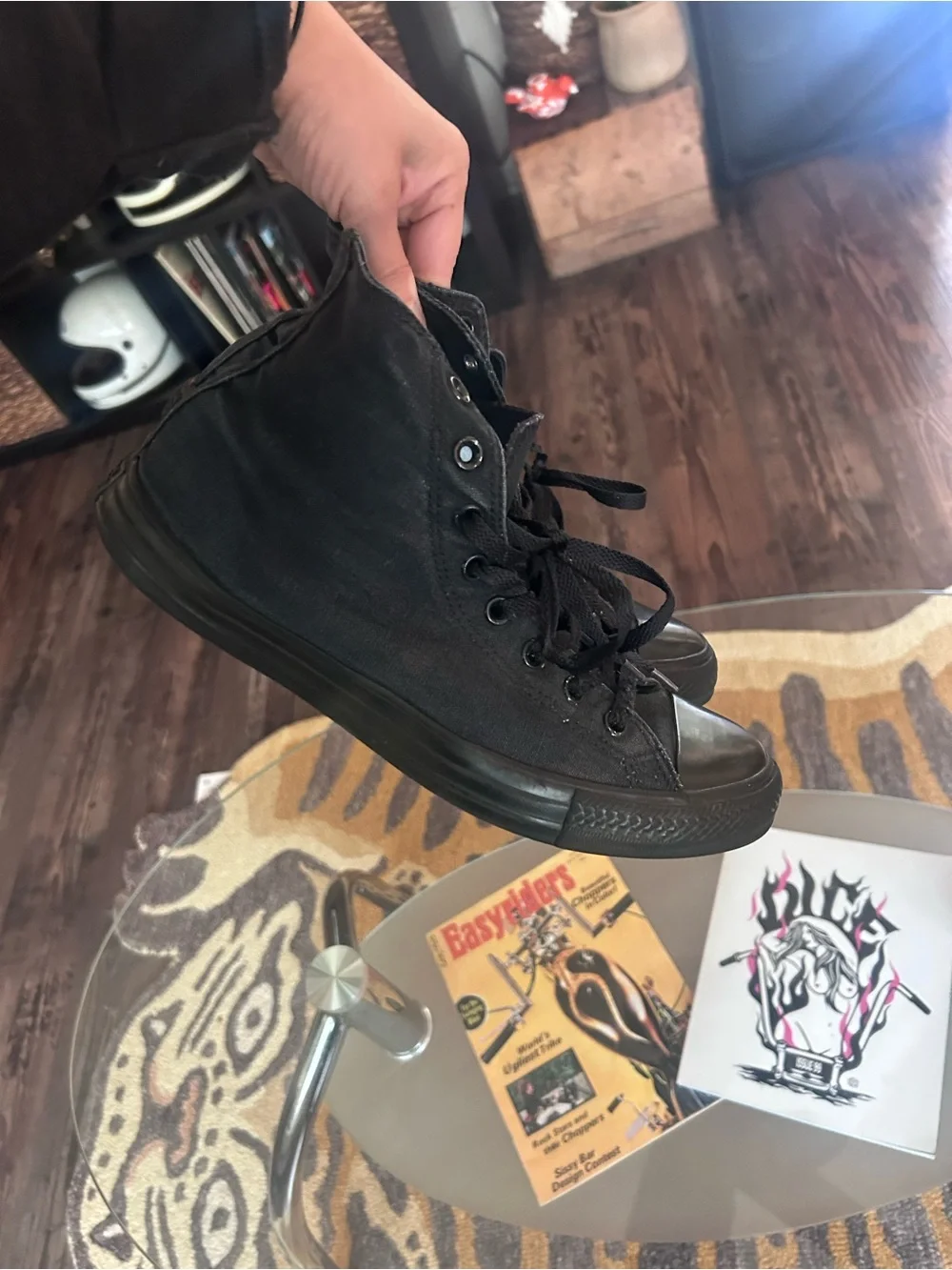 Men’s Black Canvas High-Top Sneakers